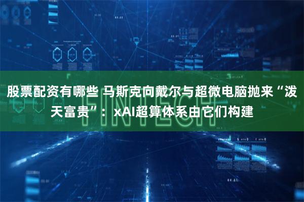 股票配资有哪些 马斯克向戴尔与超微电脑抛来“泼天富贵”：xAI超算体系由它们构建